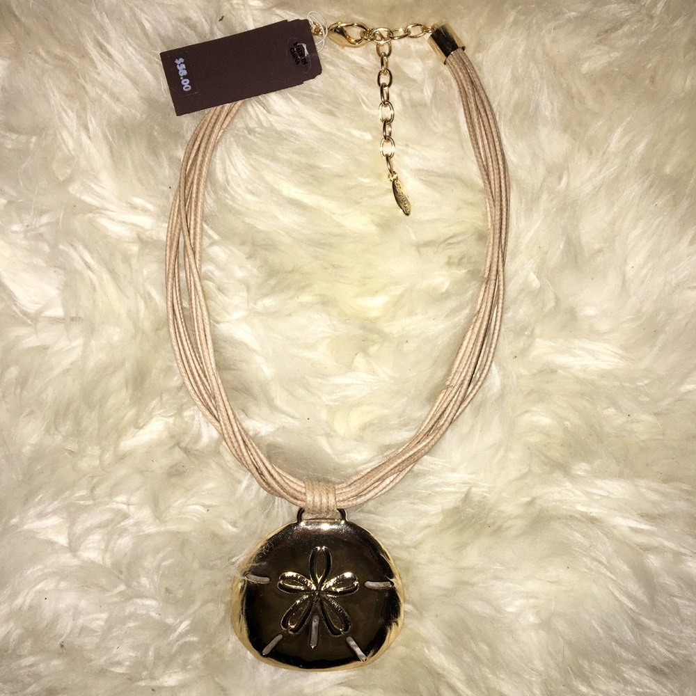 St. Thomas gold and tan sand dollar necklace